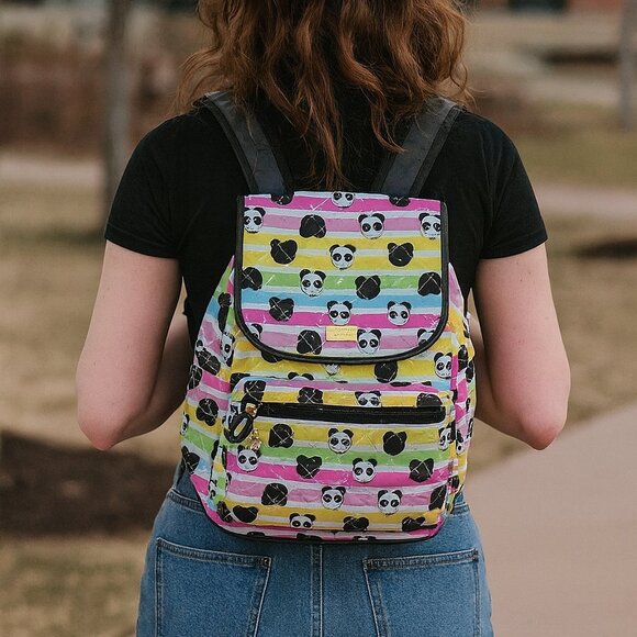 NEW Betsey Johnson Rainbow Panda Backpack - Picture 1 of 13